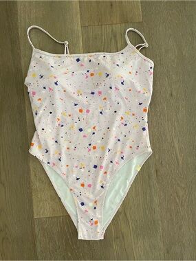 Summersalt One-Piece Swimsuit with Colorful Paint-Splash Print size 10
